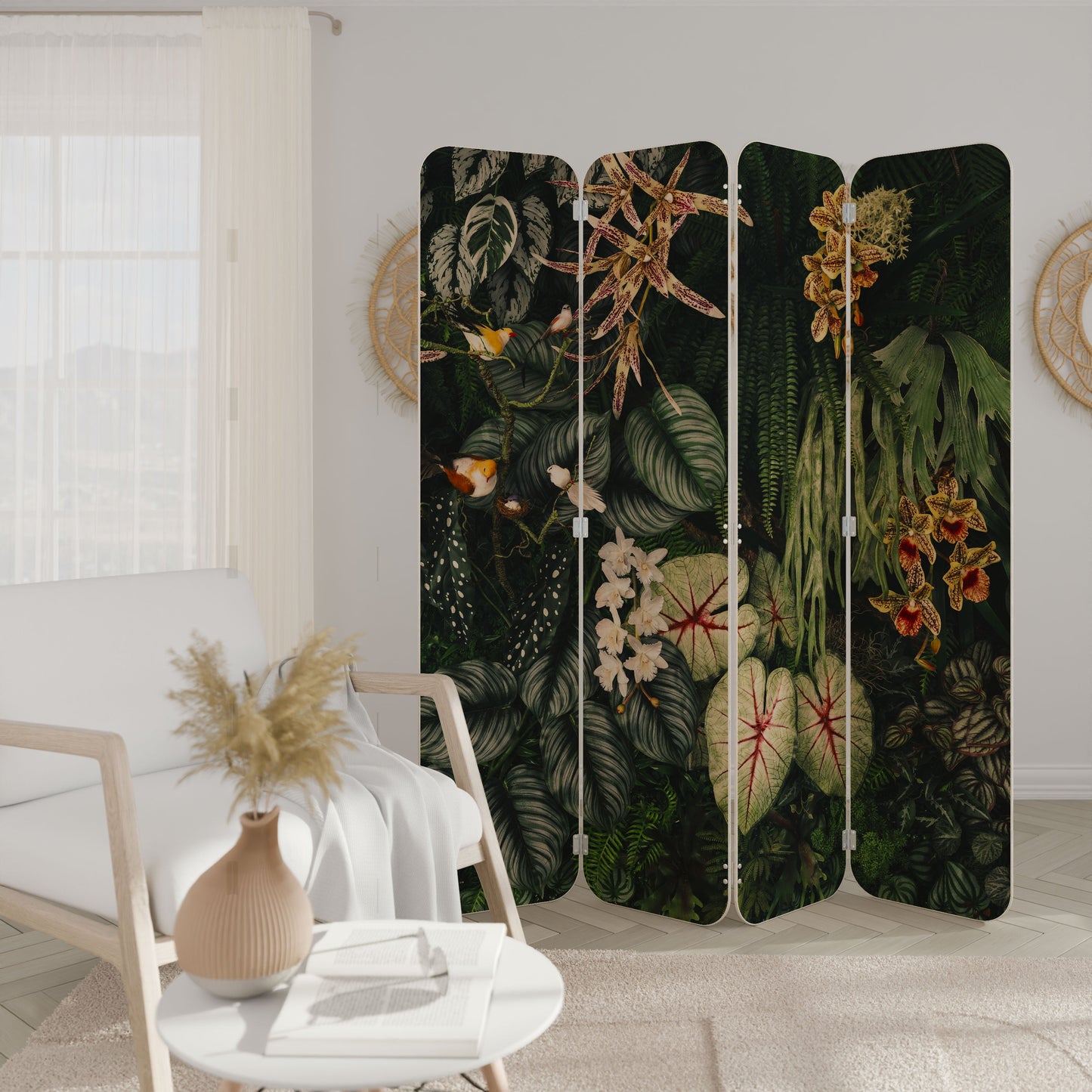 SILENT WILDERNESS 4-Panel Plywood Room Divider