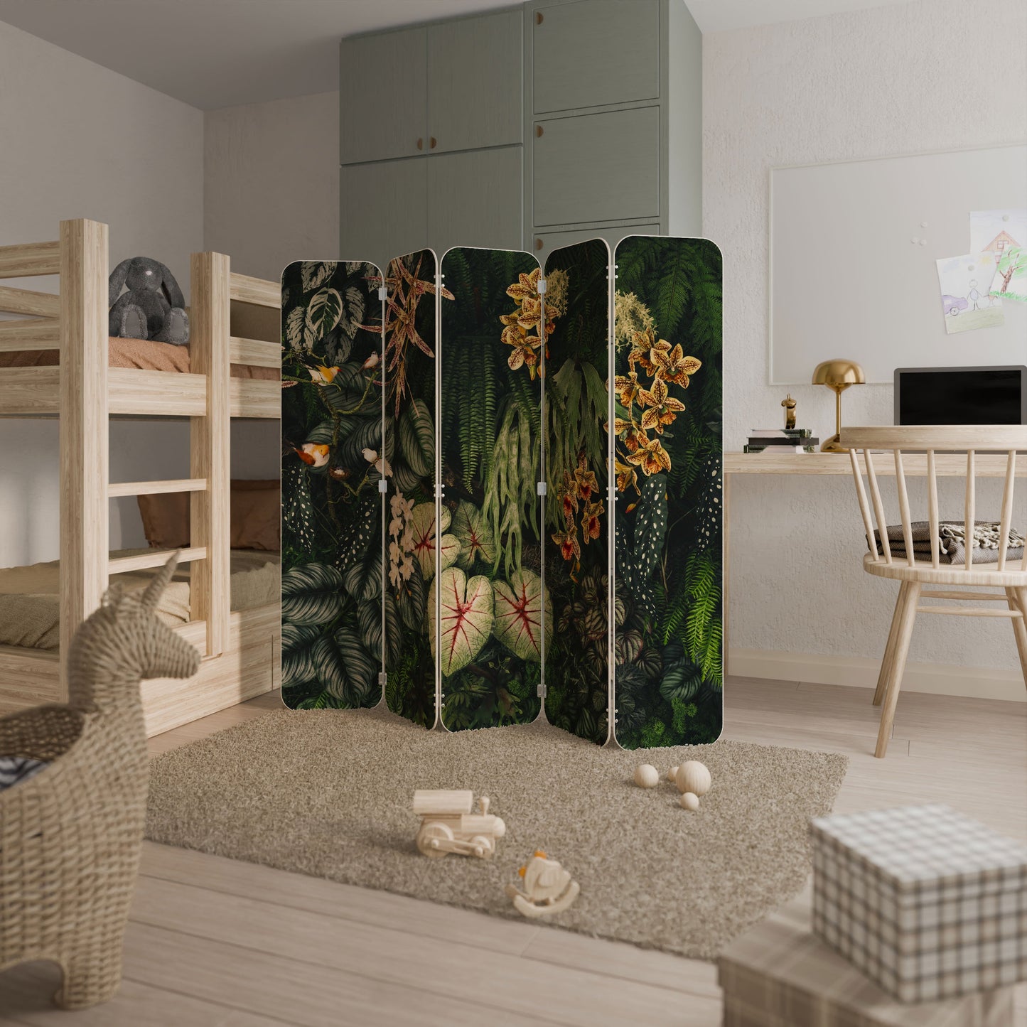 SILENT WILDERNESS 5-Panel Plywood Room Divider