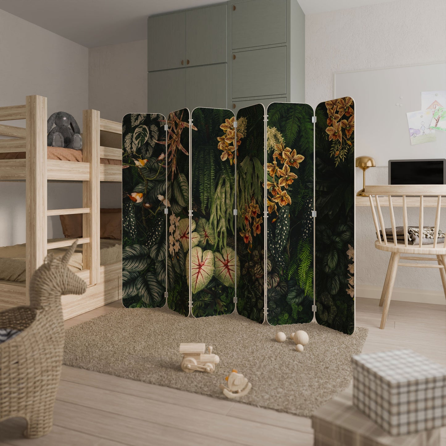 SILENT WILDERNESS 6-Panel Plywood Room Divider