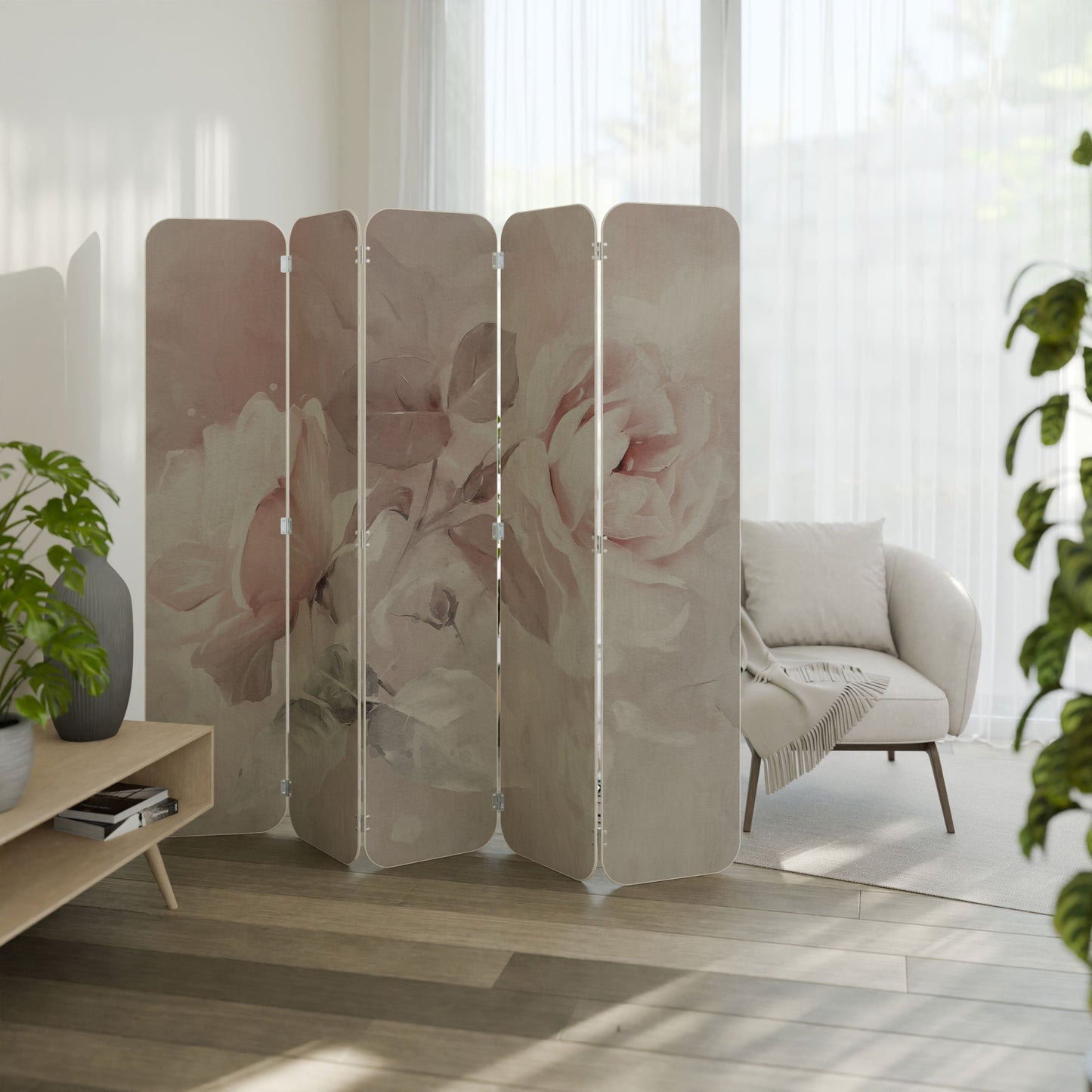 GRACEFUL DAYS 5-Panel Plywood Room Divider