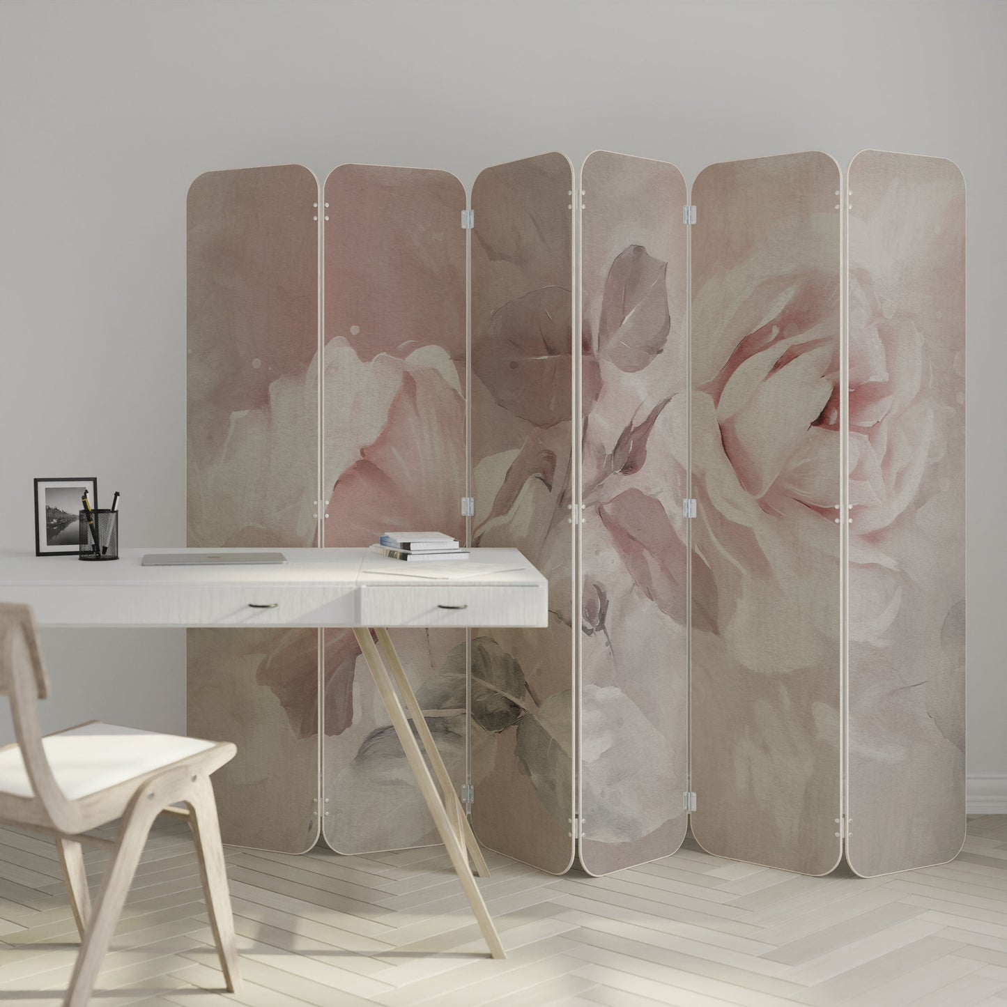 GRACEFUL DAYS 6-Panel Plywood Room Divider