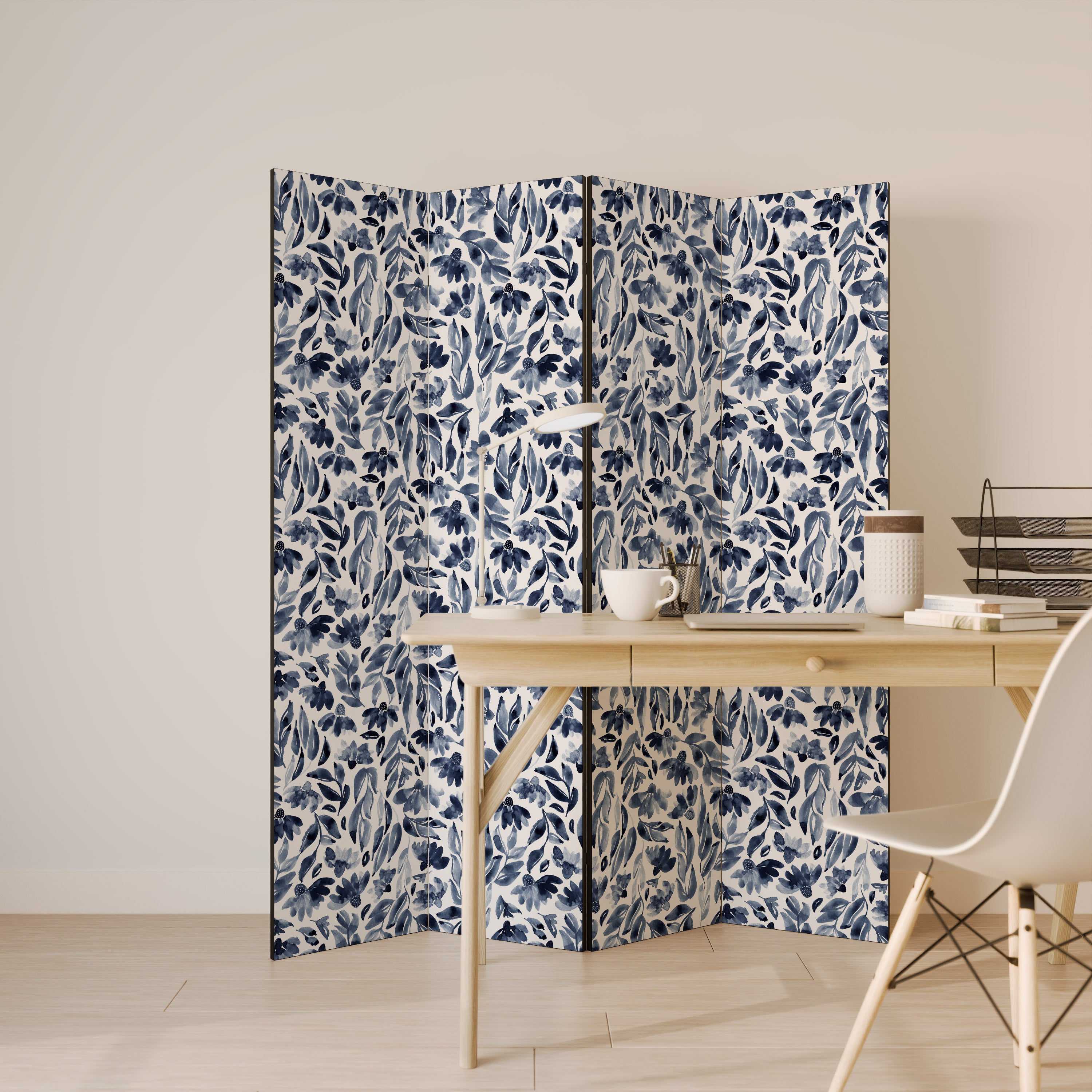 FLORAL FANTASY FABLE Rumsavdelare 4 paneler