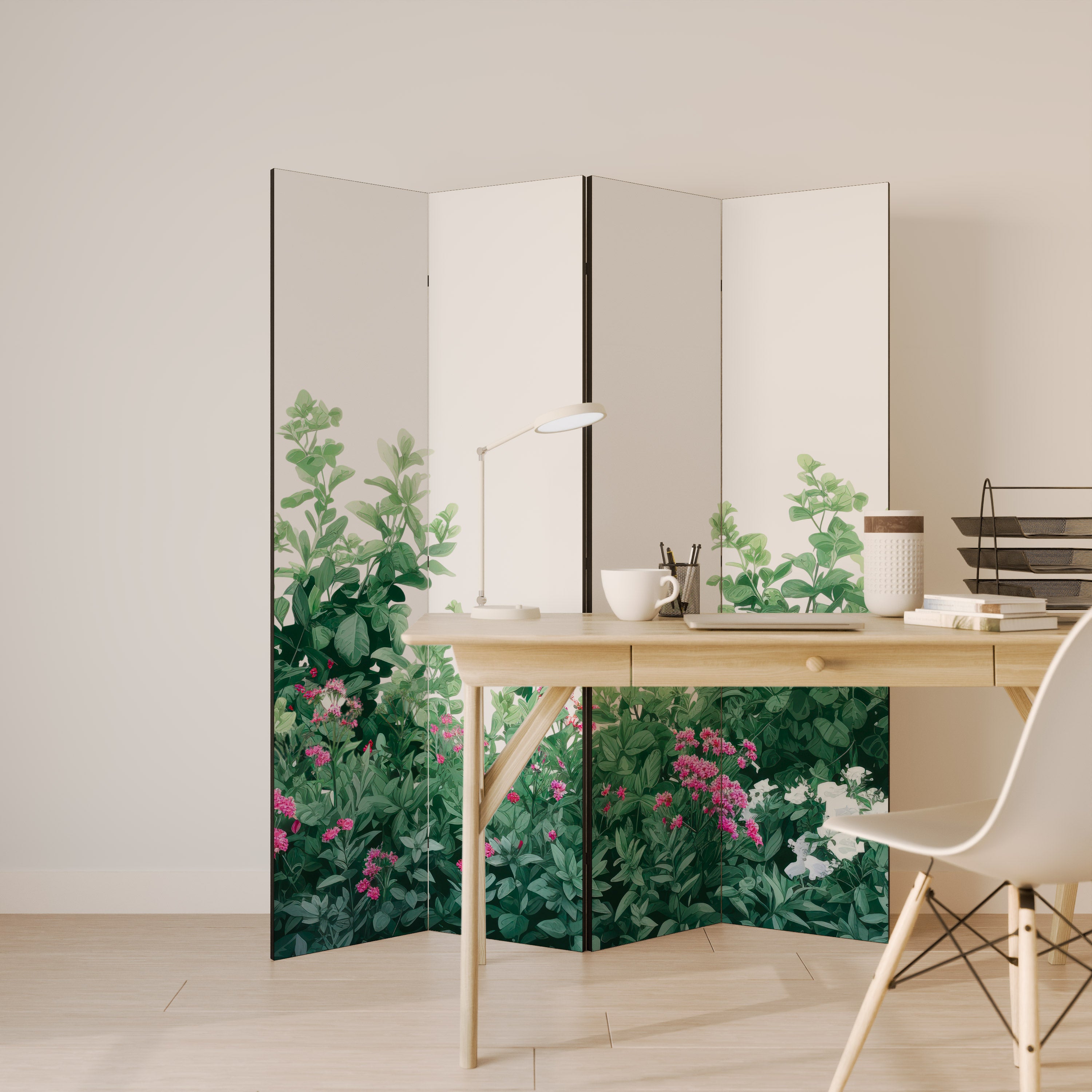 FLORAL SERENITY BARRIER Rumsavdelare 4 paneler