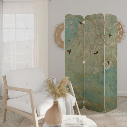 BLOOMING CHARM 3-Panel Plywood Room Divider