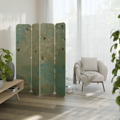 BLOOMING CHARM 4-Panel Plywood Room Divider