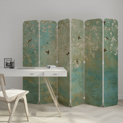 BLOOMING CHARM 6-Panel Plywood Room Divider