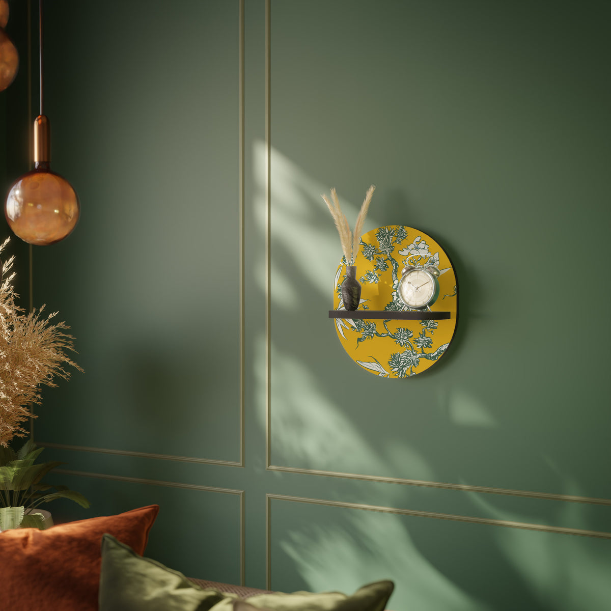 YELLOW CHINOISERIE Art Shelf