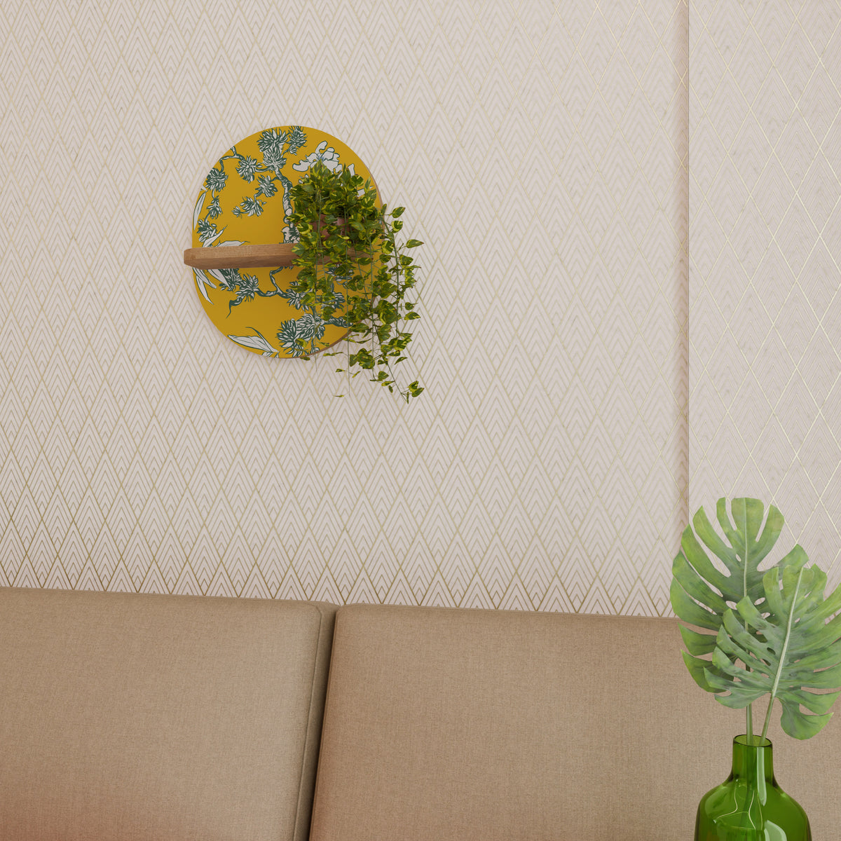 YELLOW CHINOISERIE Art Shelf