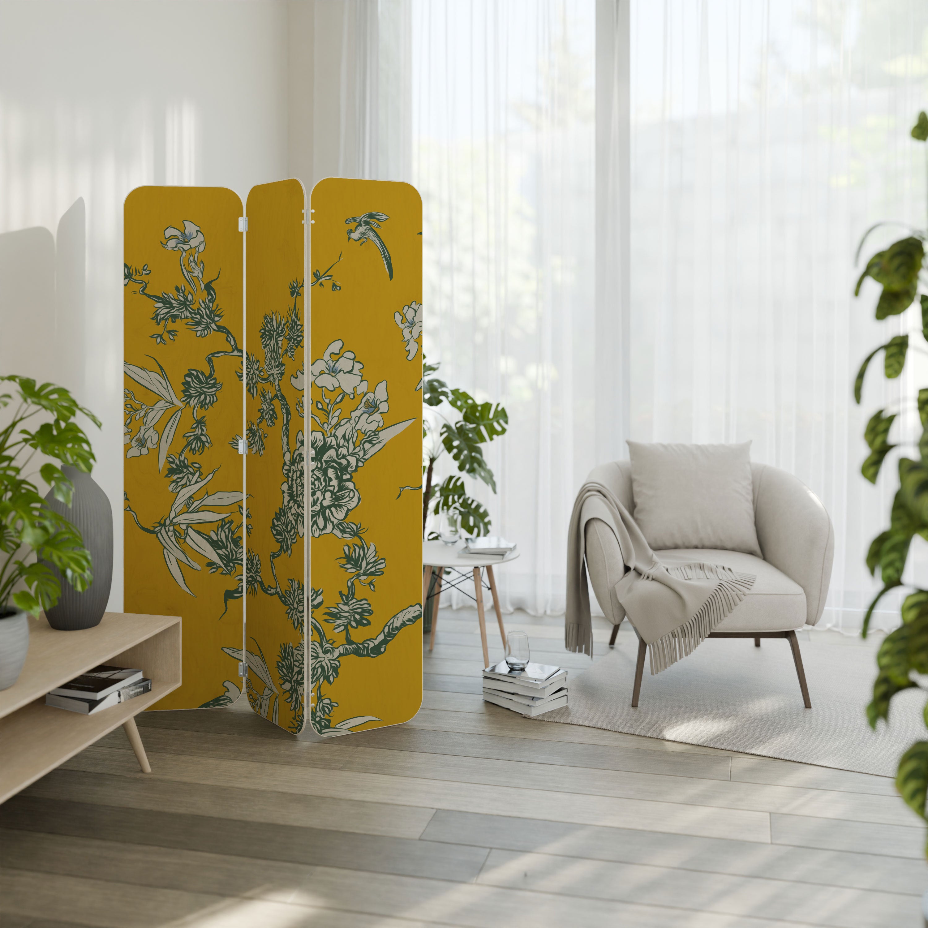 YELLOW CHINOISERIE Parawan 3-skrzydłowy