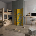 YELLOW CHINOISERIE 3-Panel Room Divider