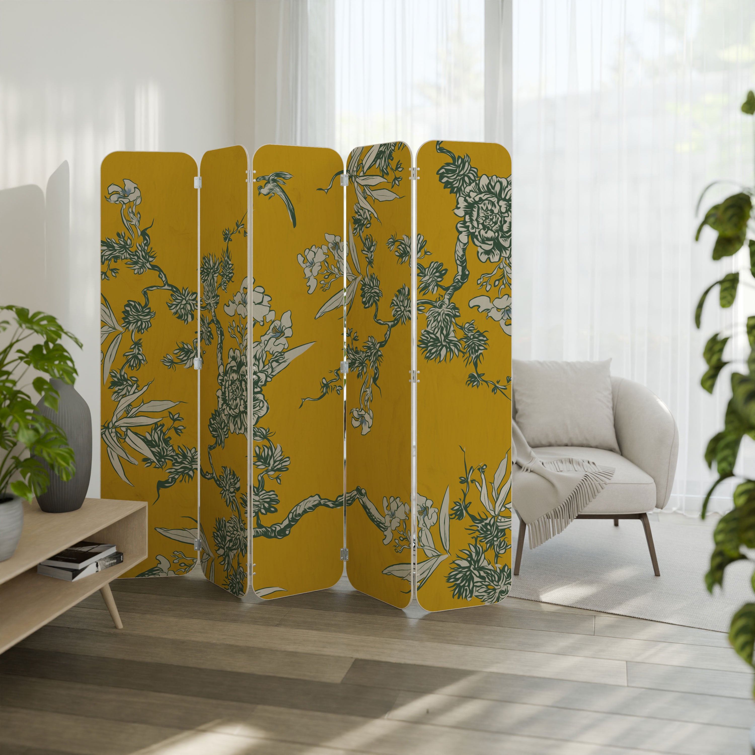 YELLOW CHINOISERIE Parawan 5-skrzydłowy