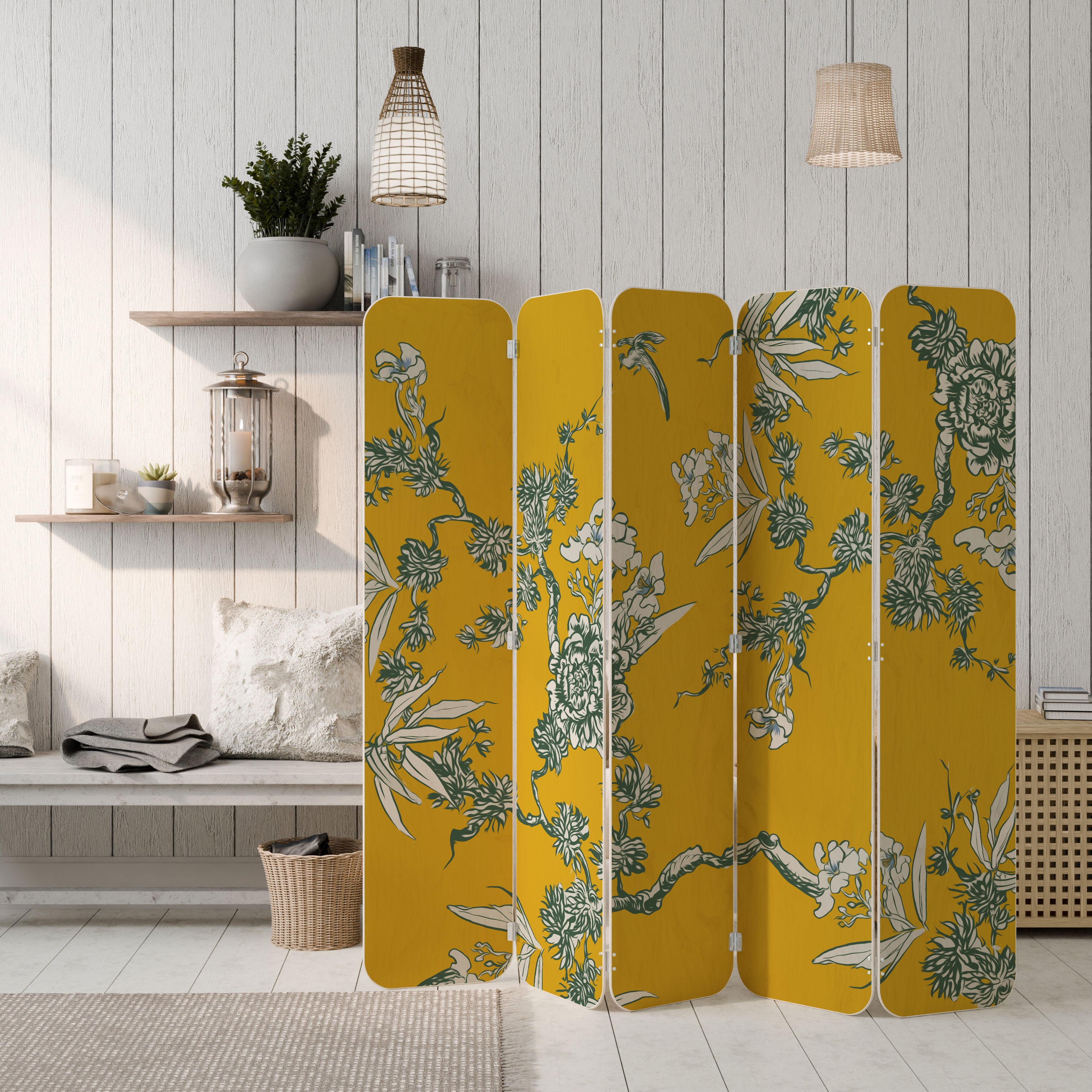 YELLOW CHINOISERIE Parawan 5-skrzydłowy