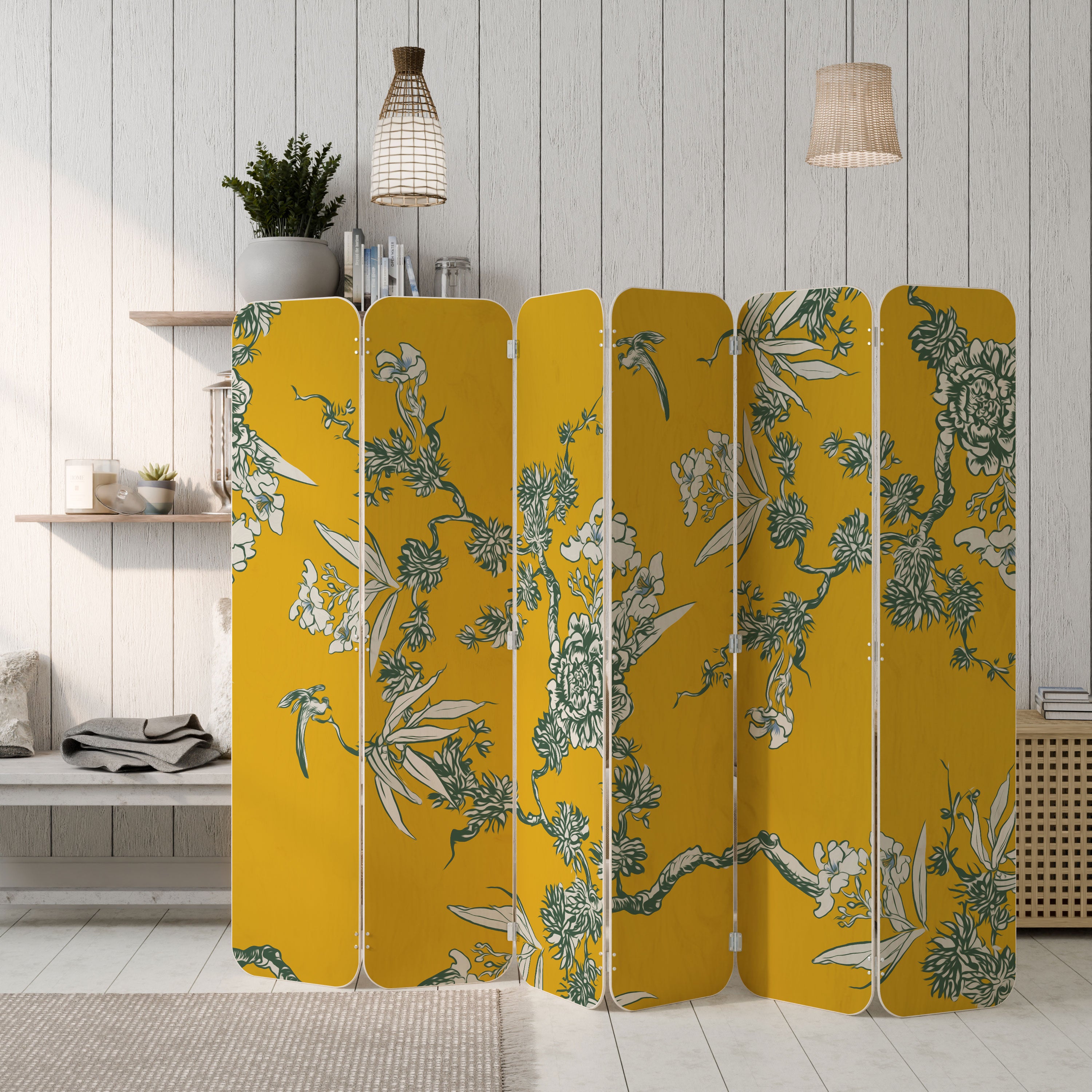 YELLOW CHINOISERIE Parawan 6-skrzydłowy