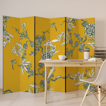 YELLOW CHINOISERIE 6-Panel Room Divider