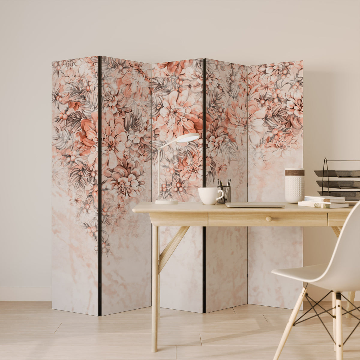 MARBLE GARDEN FANTASY Biombo de 5 paneles