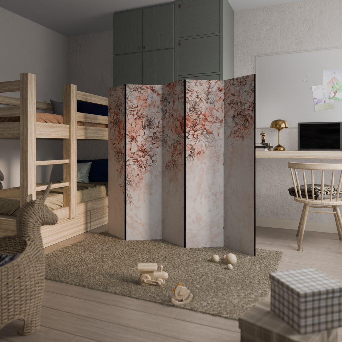 MARBLE GARDEN FANTASY Biombo de 5 paneles