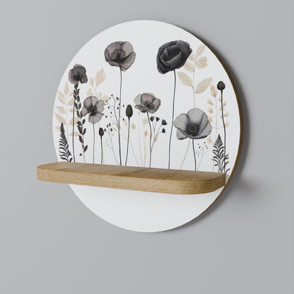 POPPY ALLURE Round Art Shelf In Oak Effect