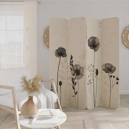 POPPY ALLURE 4-Panel Plywood Room Divider