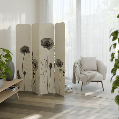 POPPY ALLURE 4-Panel Plywood Room Divider