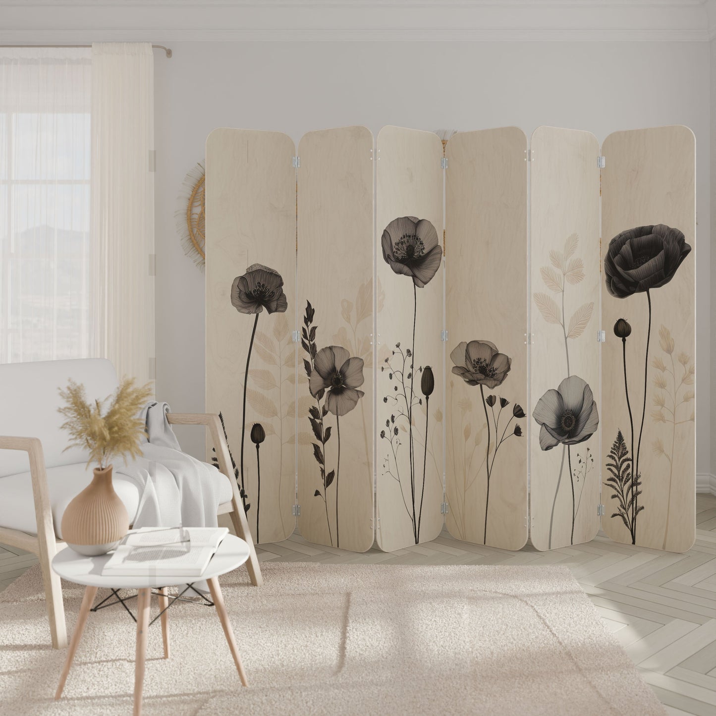 POPPY ALLURE 6-Panel Plywood Room Divider