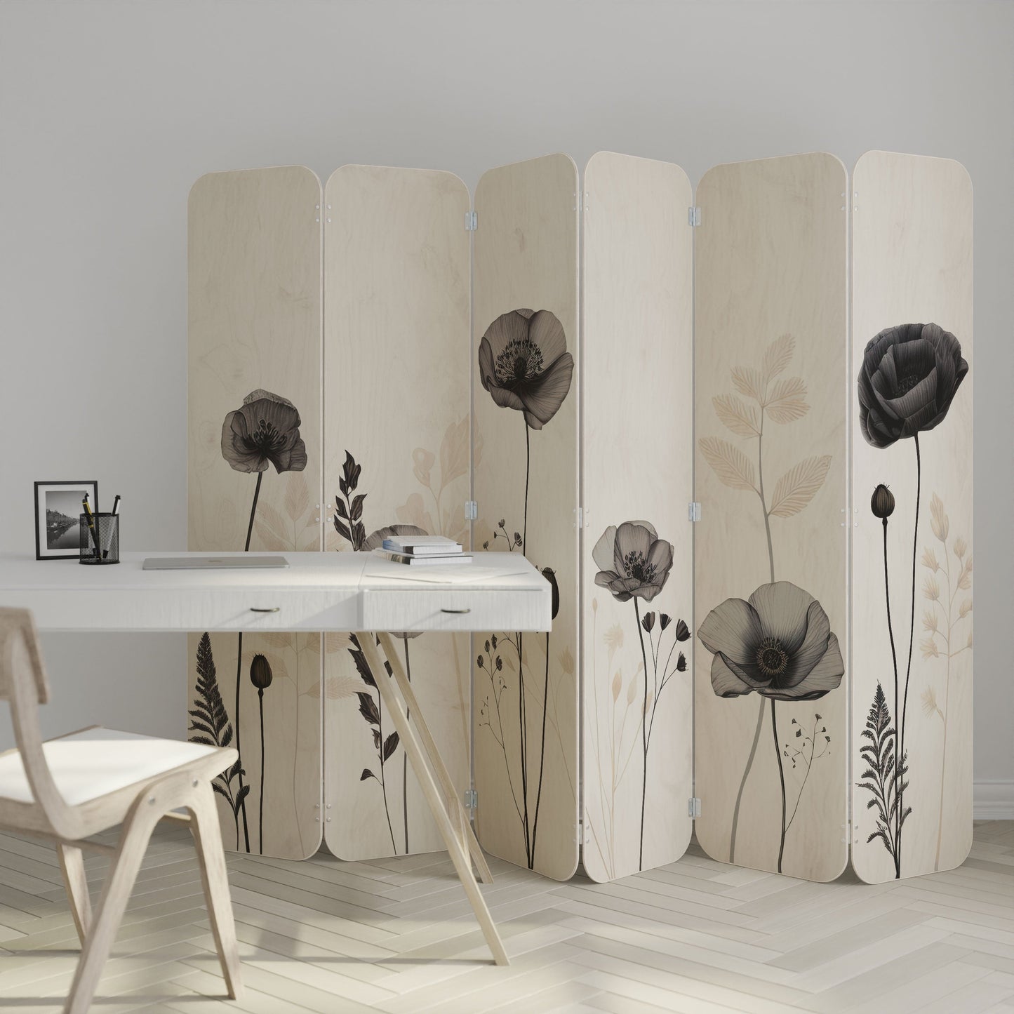 POPPY ALLURE 6-Panel Plywood Room Divider