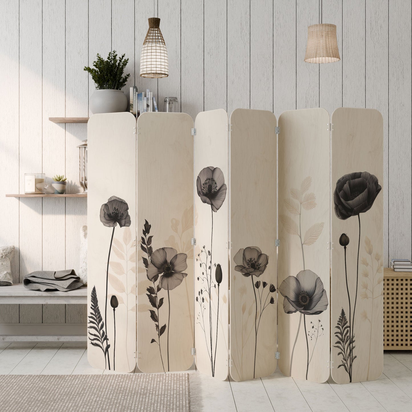 POPPY ALLURE 6-Panel Plywood Room Divider