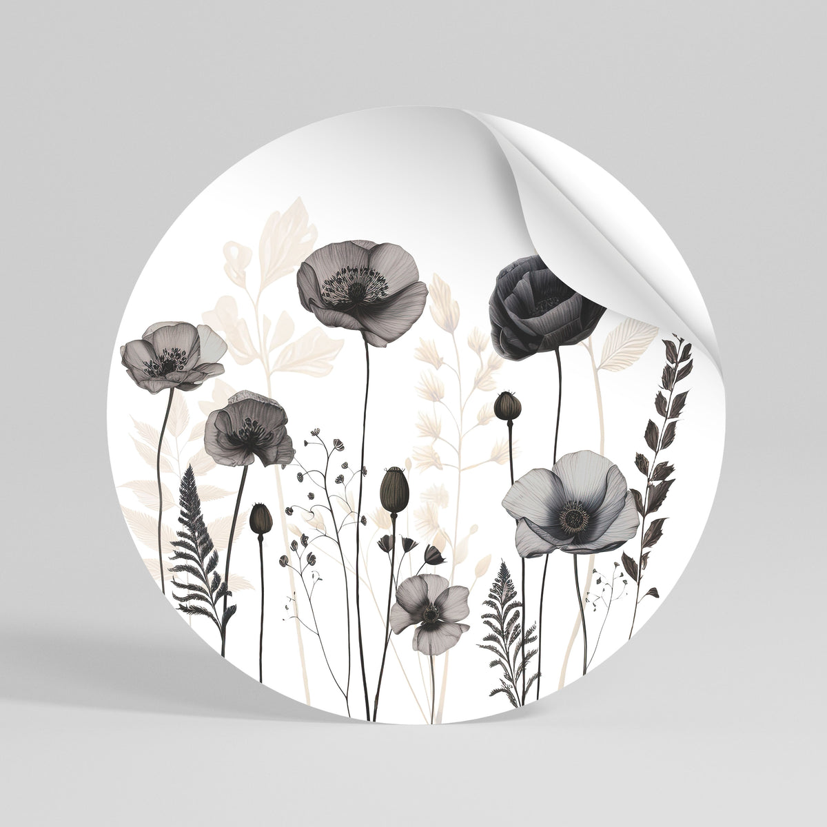 POPPY ALLURE Adesivo rotondo riposizionabile