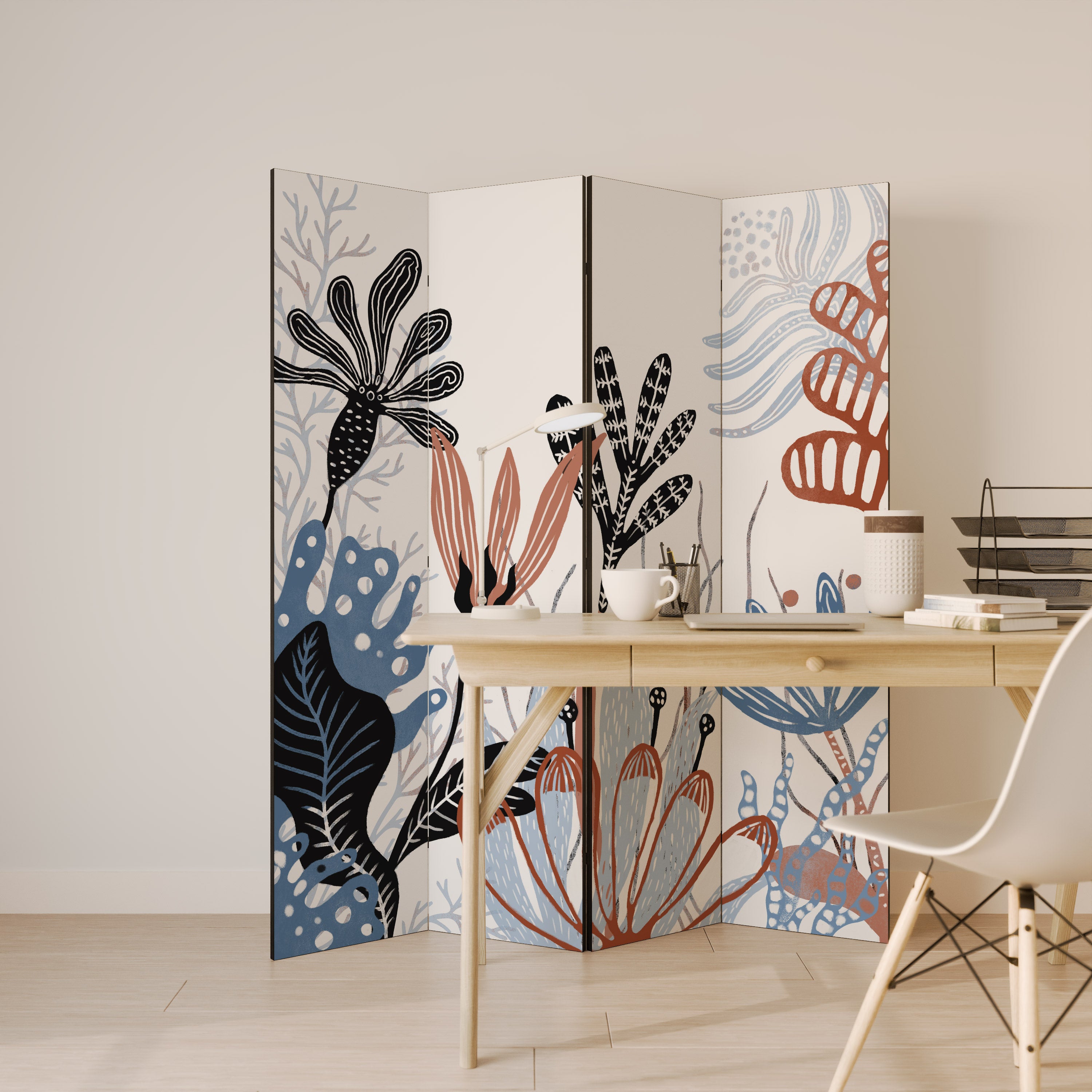 ORGANIC ASSEMBLAGE 4-Panel Room Divider