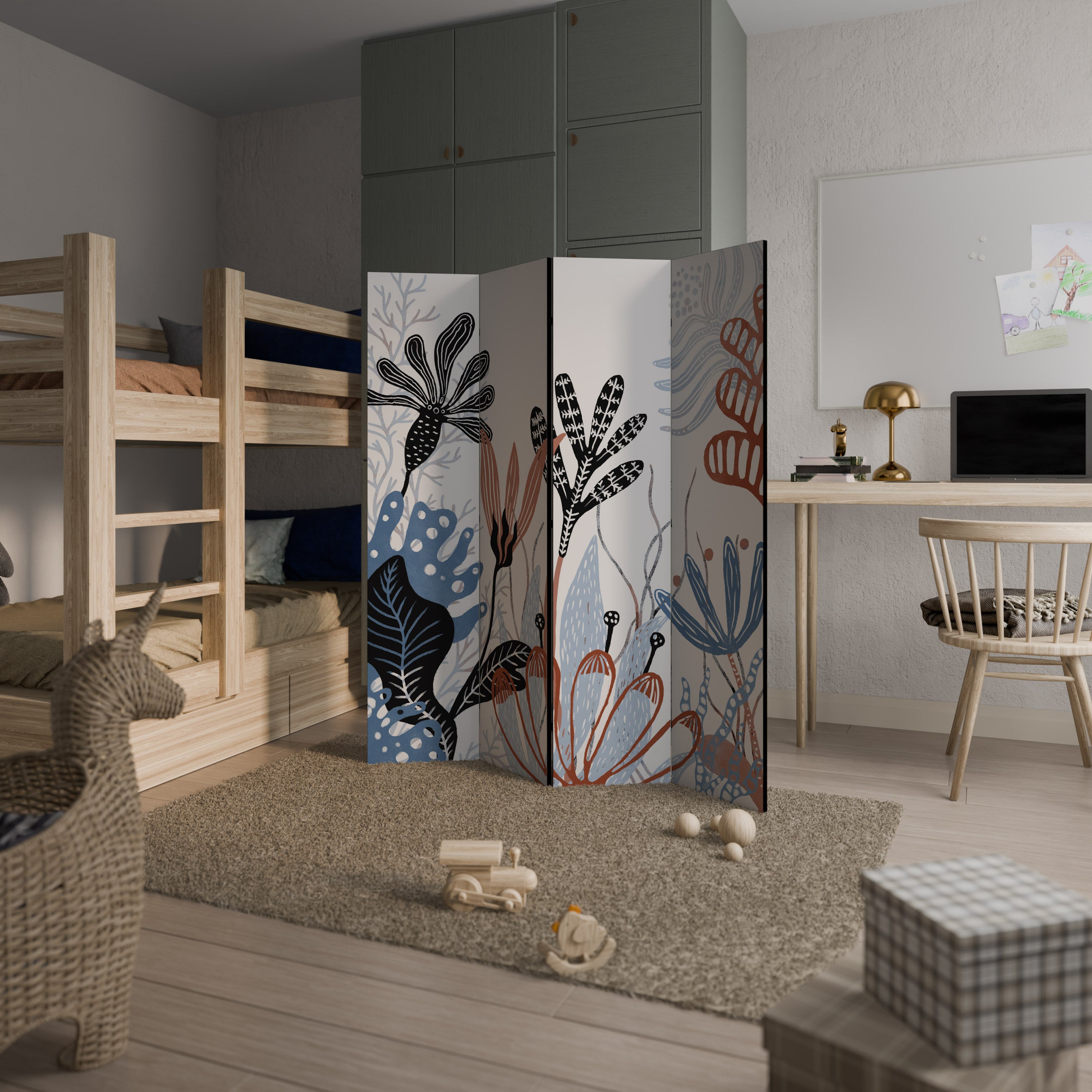 ORGANIC ASSEMBLAGE 4-Panel Room Divider