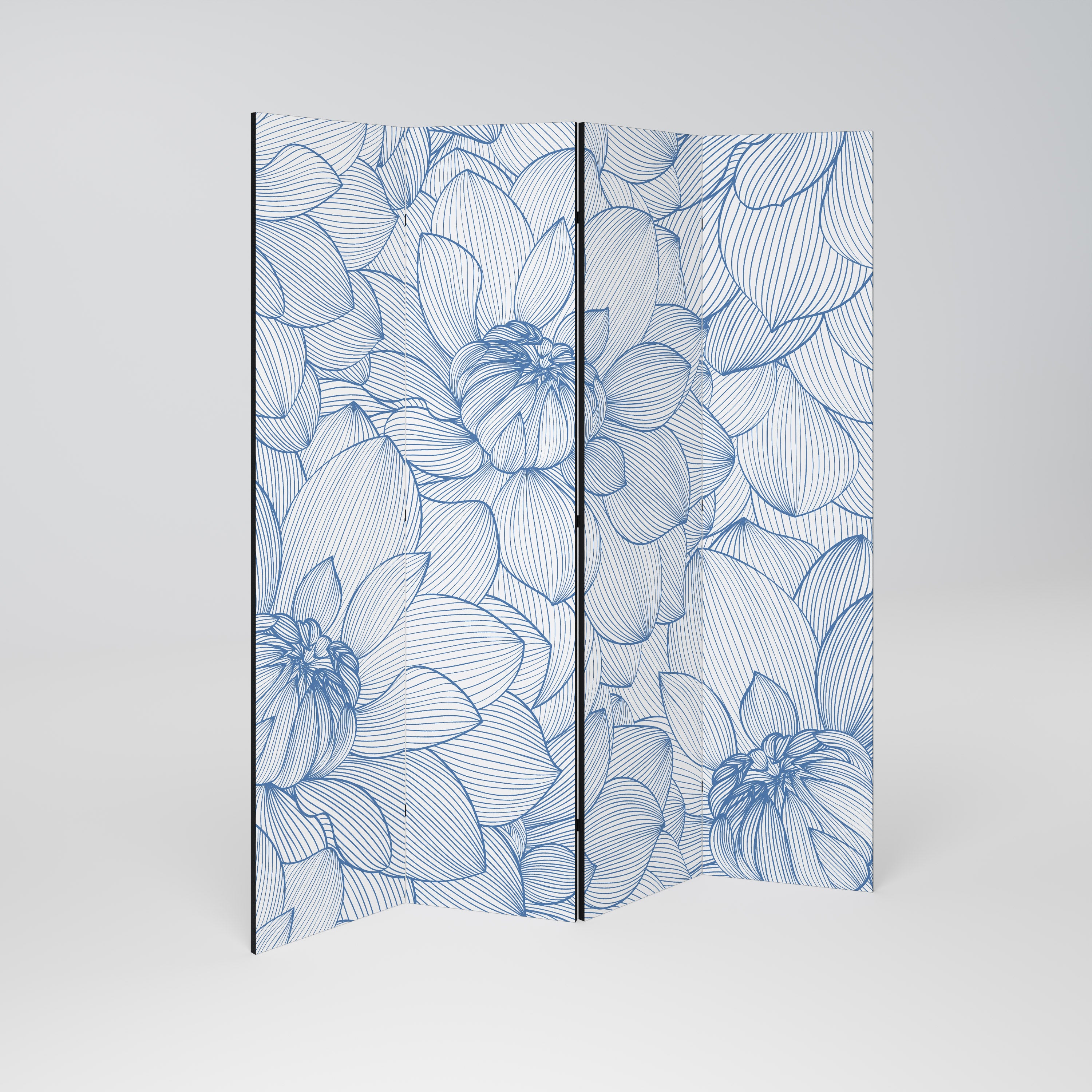 LUSH LINEAR BLOOMS 4-Panel Room Divider