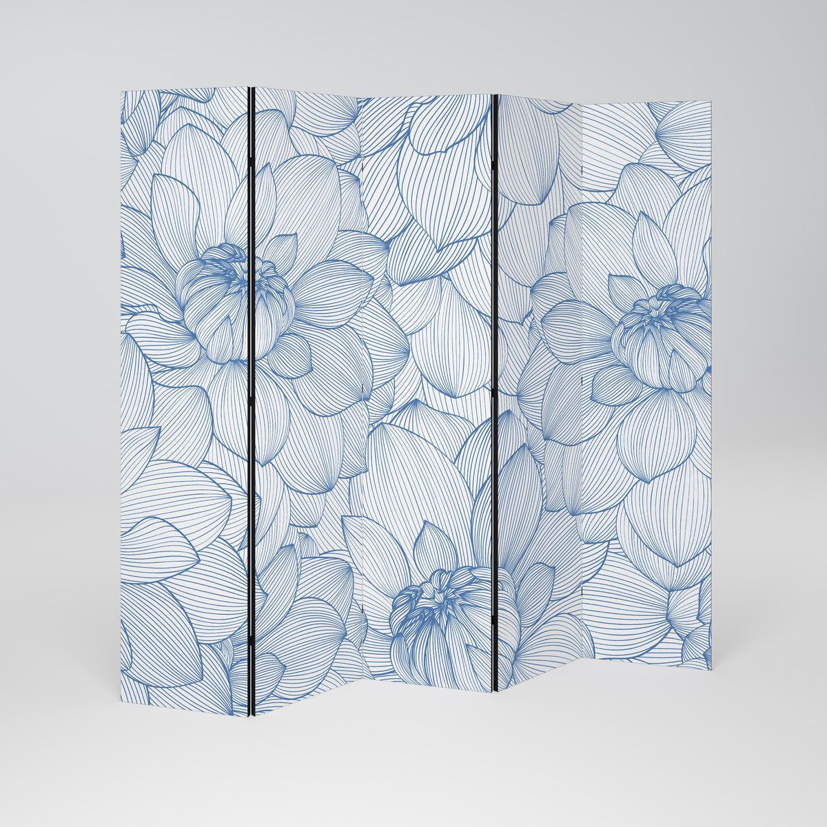 LUSH LINEAR BLOOMS Biombo de 5 paneles