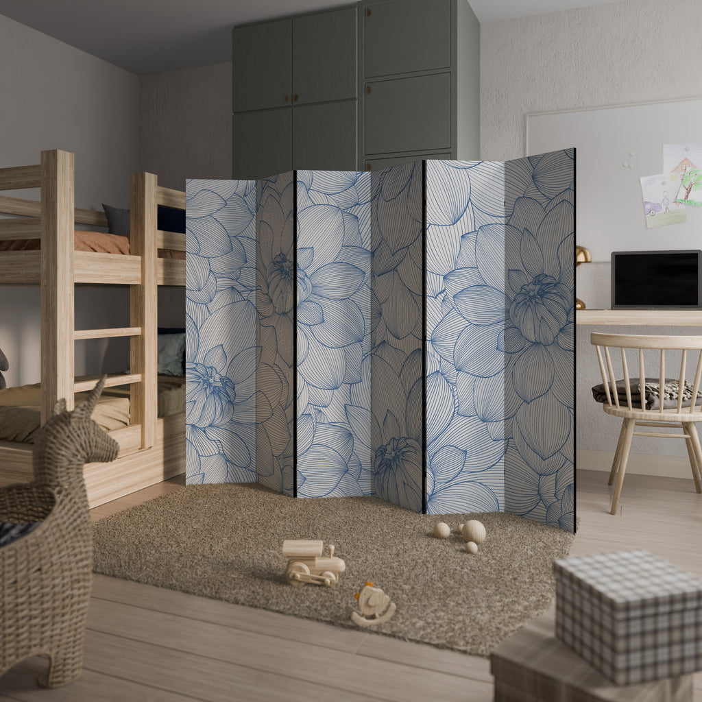 LUSH LINEAR BLOOMS 6-teiliger Paravent