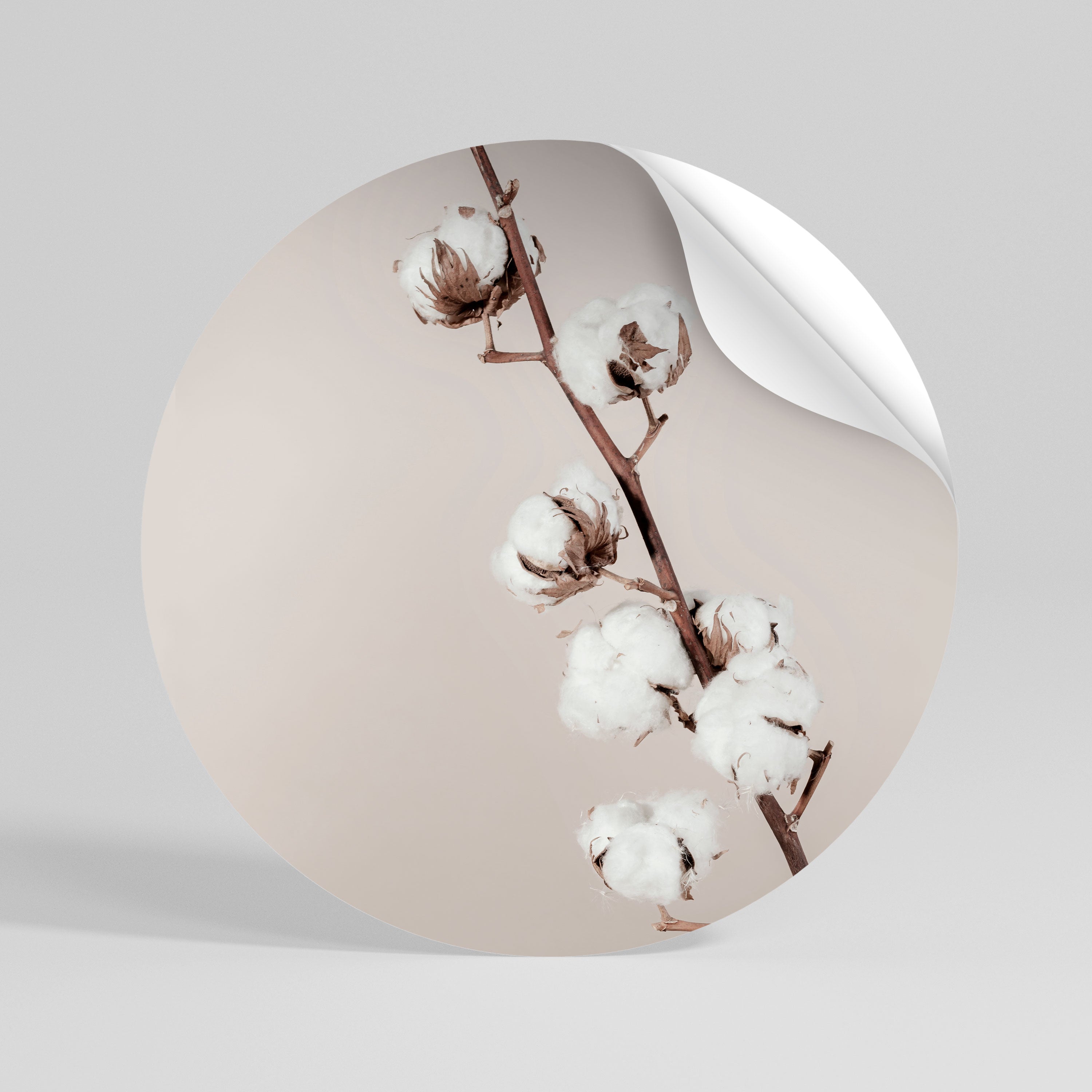 COTTON CLOUDS IN BALANCE Peel and Stick Round Sticker