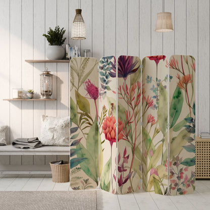 HERBAL FIESTA 5-Panel Plywood Room Divider