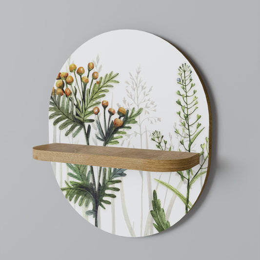 HERBAL DREAM Oval Art Shelf In Oak Effect