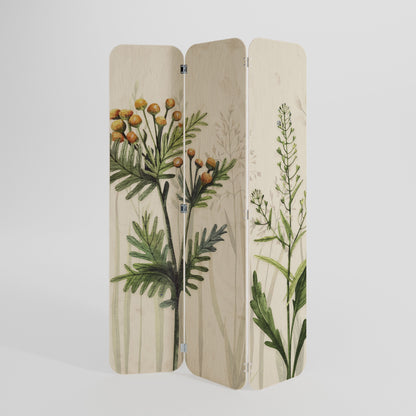 HERBAL DREAM 3-Panel Plywood Room Divider