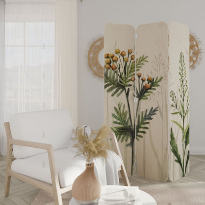 HERBAL DREAM 3-Panel Plywood Room Divider