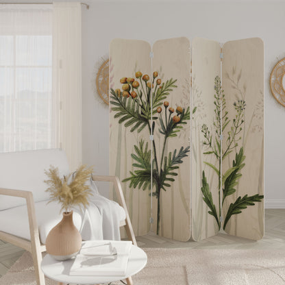 HERBAL DREAM 4-Panel Plywood Room Divider