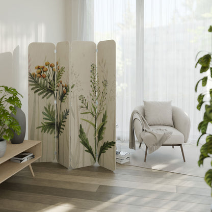 HERBAL DREAM 4-Panel Plywood Room Divider