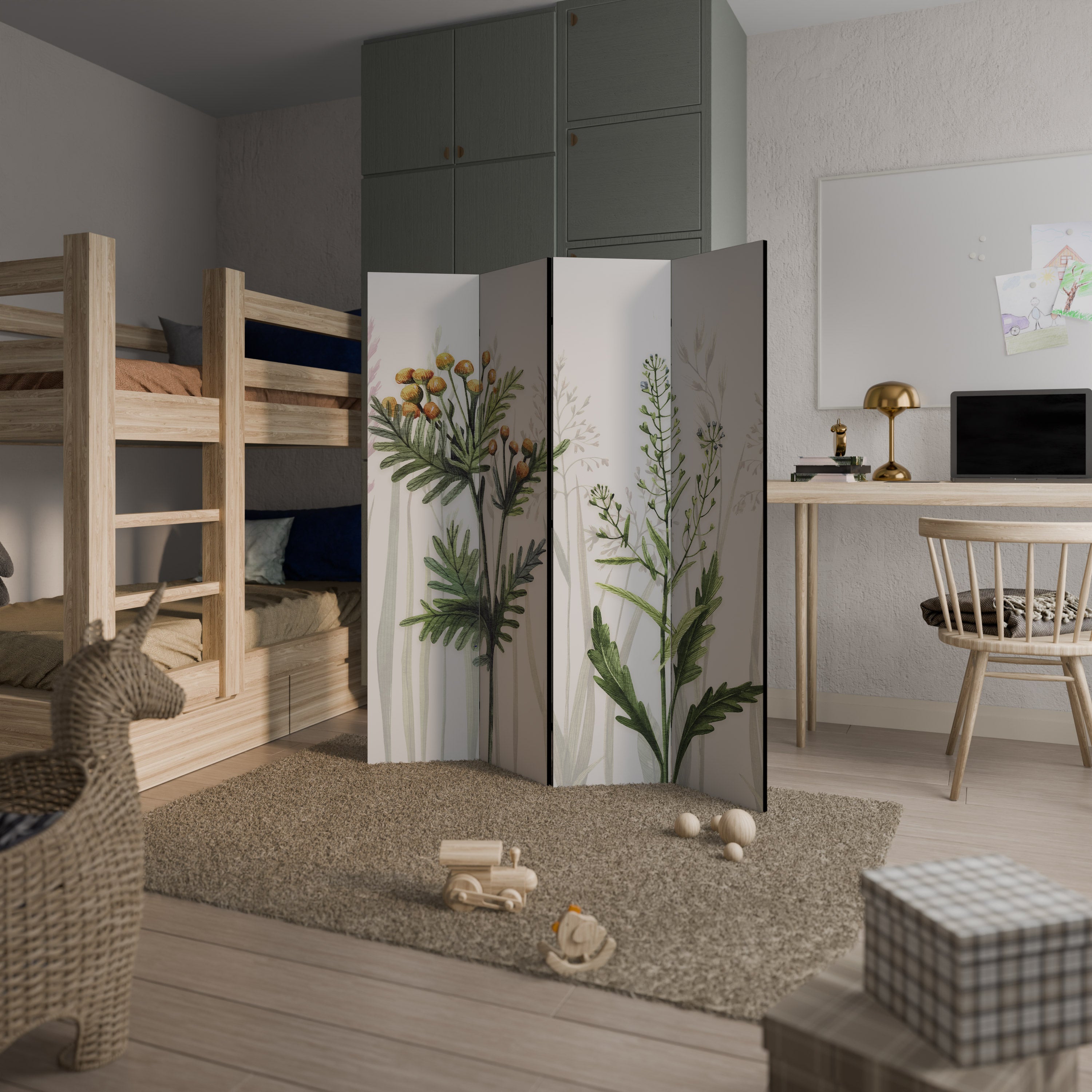 HERBAL DREAM 4-Panel Room Divider