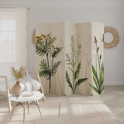 HERBAL DREAM 5-Panel Plywood Room Divider