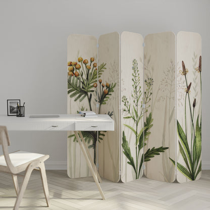 HERBAL DREAM 5-Panel Plywood Room Divider