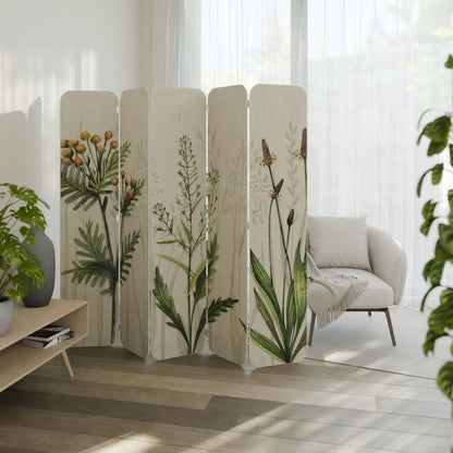 HERBAL DREAM 5-Panel Plywood Room Divider