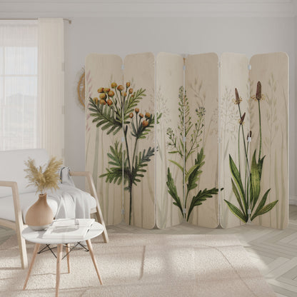 HERBAL DREAM 6-Panel Plywood Room Divider