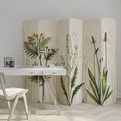 HERBAL DREAM 6-Panel Plywood Room Divider