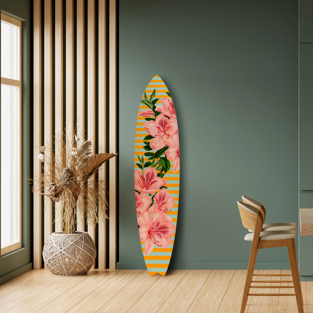 FRAGILE BEAUTY Panel decorativo de tabla de surf