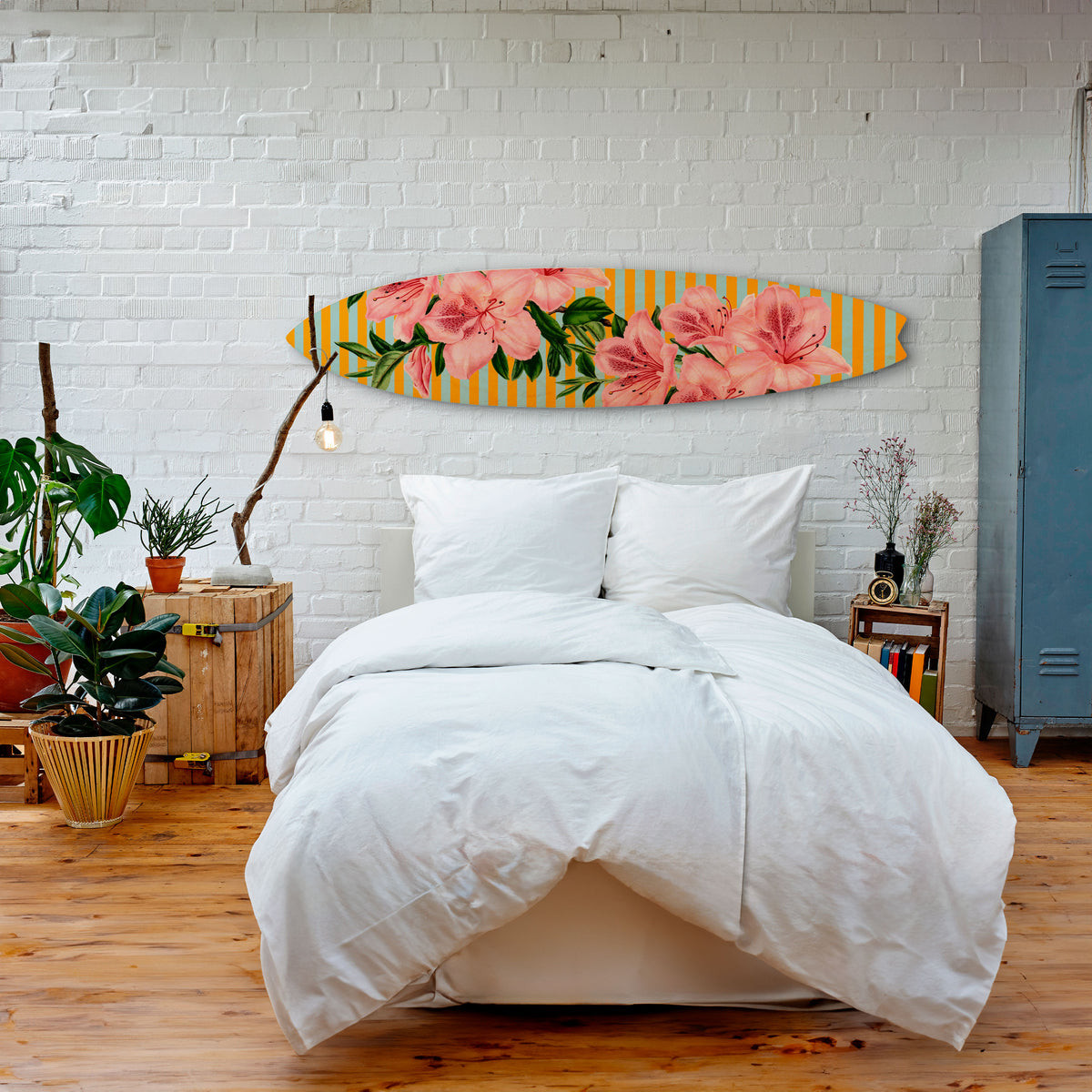 FRAGILE BEAUTY Panel decorativo de tabla de surf