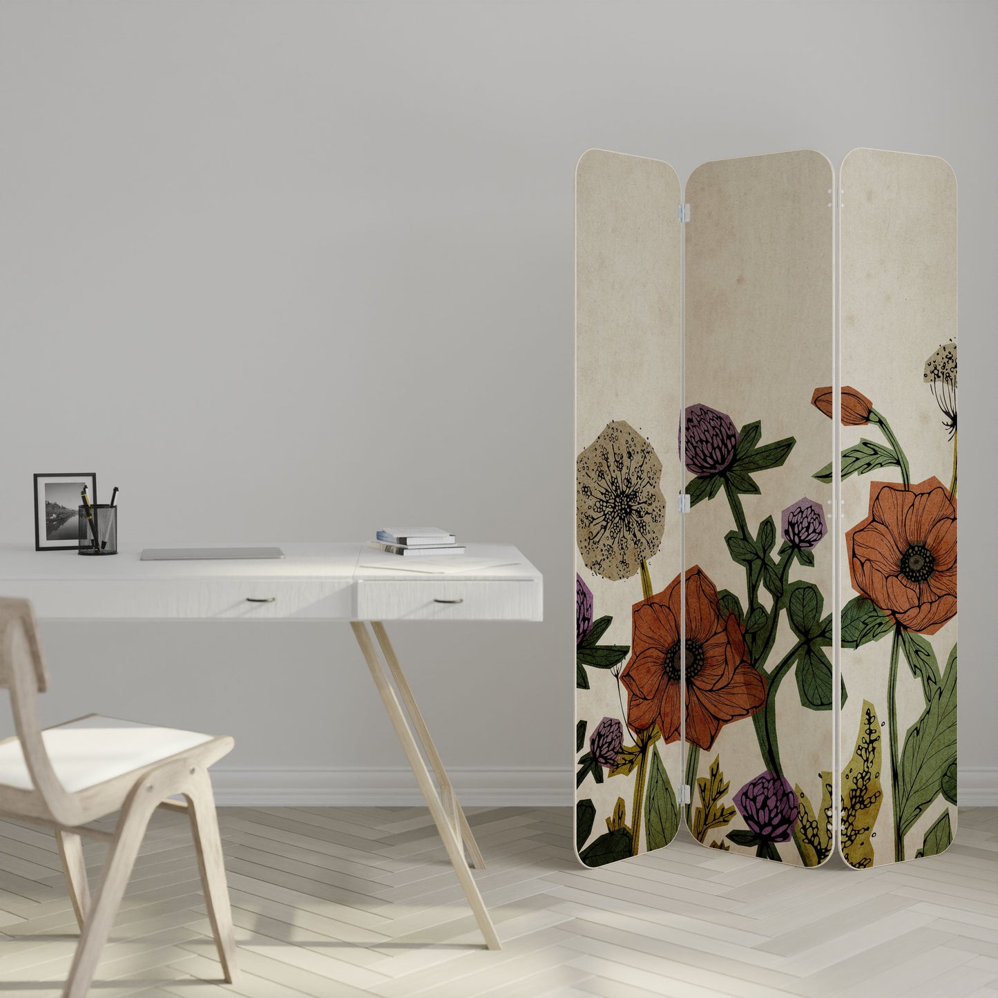 SPROUT ELEGANCE 3-Panel Plywood Room Divider