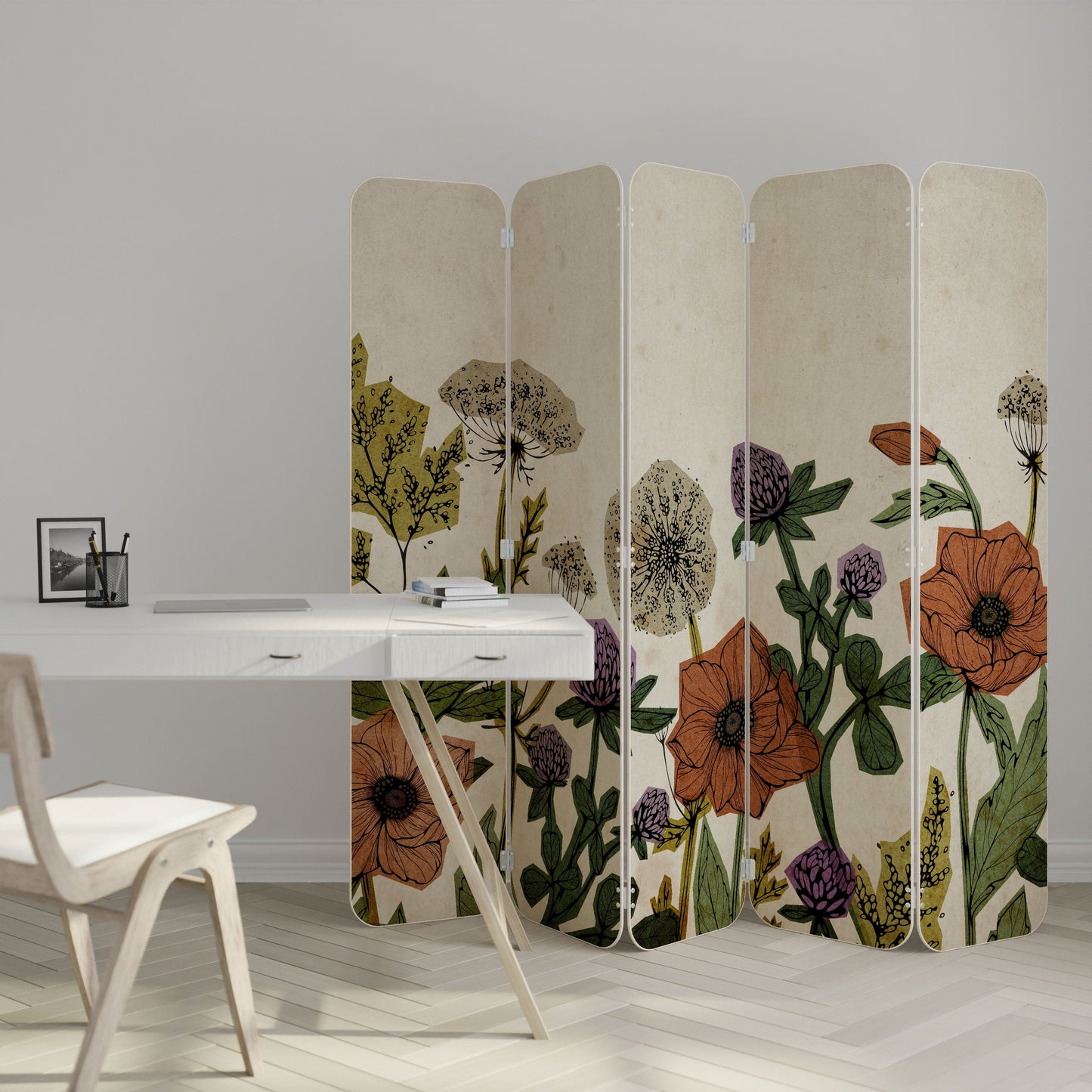 SPROUT ELEGANCE 5-Panel Plywood Room Divider