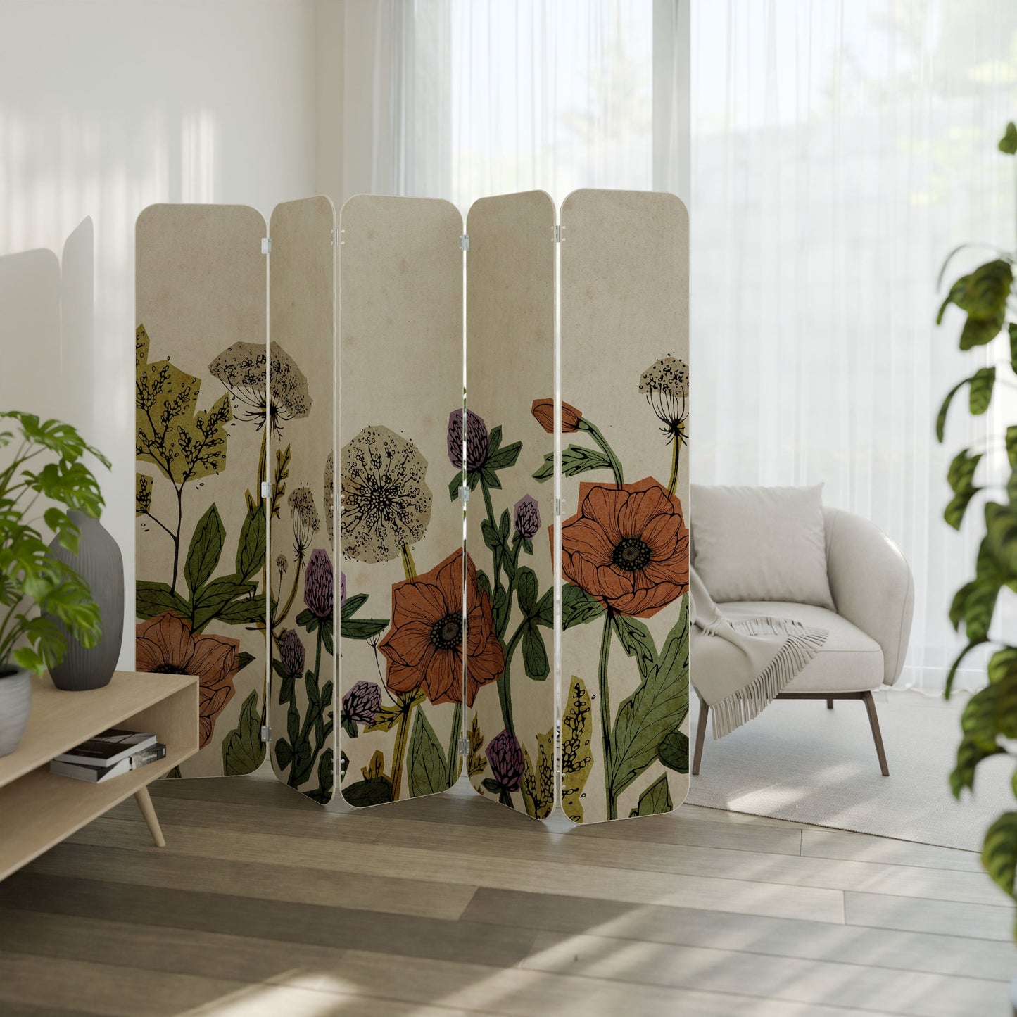 SPROUT ELEGANCE 5-Panel Plywood Room Divider